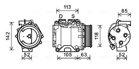 Компрессор кондиционера honda accord 2003-(ava) AVA QUALITY COOLING HDAK238