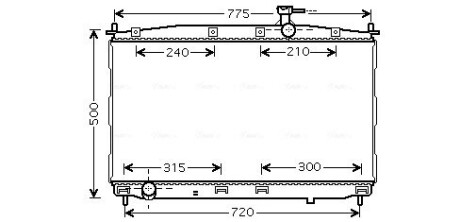 Радіатор охолодження двигуна Hyundai Santa Fe II (06-11) MT AVA AVA QUALITY COOLING HY2173