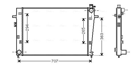 Радіатор, Система охолодження двигуна AVA QUALITY COOLING HY2204