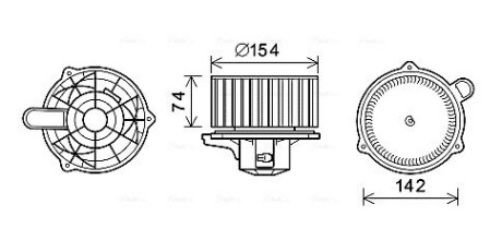 Вентилятор обігрівача салону Kia Ceed (07-), Hyundai i30 (07-), Elantra (06-) (Halla type) MT AVA AVA QUALITY COOLING HY8349