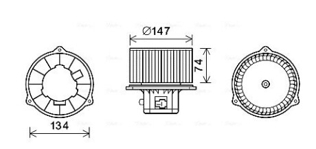 Вентилятор отопителя салона Hyundai Santa Fe 2.0i 2.4i 2.7i (00-) AVA AVA QUALITY COOLING HY8354