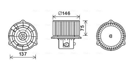 Вентилятор обігрівача салону Hyundai Matrix (01-) AVA AVA QUALITY COOLING HY8403