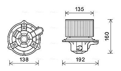 Электродвигатель, вентиляция салона AVA QUALITY COOLING HY8553