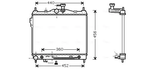 Радиатор охлаждения двигателя hyundai getsz (2002) 1.6 (ava) AVA QUALITY COOLING HYA2102