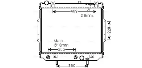 Радиатор охлаждения JEEP Grand Cherokee 2.7D 99-(AVA) AVA QUALITY COOLING JE2071