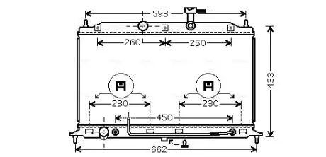 Радіатор охолодження двигуна Kia Rio 1,4-1,6i 06> AT AC+/- AVA AVA QUALITY COOLING KA2078