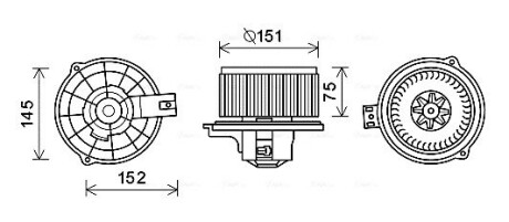 Вентилятор обігрівача салону Kia Rio (05-10) AVA AVA QUALITY COOLING KA8234