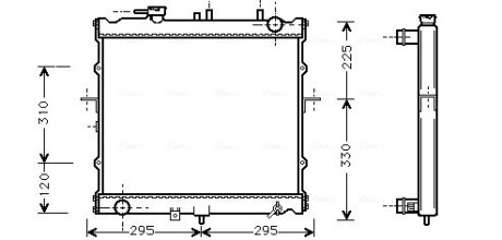 Радиатор, охлаждение двигателя AVA QUALITY COOLING KAA2022