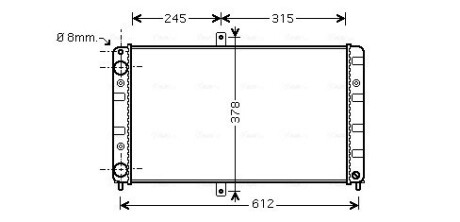 Радіатор охолодження 2110-12 (алюм) (універсальний) (NISSENS) AVA AVA QUALITY COOLING LA2016