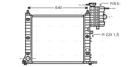 Радіатор охолодження двигуна MB Vito V638 2,0i 2,3i 2,2d MT AVA QUALITY COOLING MS2213