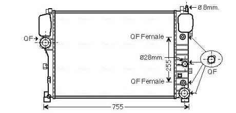 Радіатор охолодження двигуна Mercedes s-series 3.0d 06- (ava) AVA QUALITY COOLING MS2447