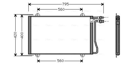 Конденсор кондиціонера mb sprint w901 mt/at 95- (ava) AVA QUALITY COOLING MS5219