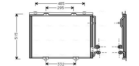 Конденсор кондиціонера mb w210 e-class mt/at 95- (ava) AVA QUALITY COOLING MS5232