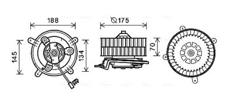 Вентилятор обігрівача салону Mercedes-Benz E-class (W210) (96-03) auto AC AVA QUALITY COOLING MS8621