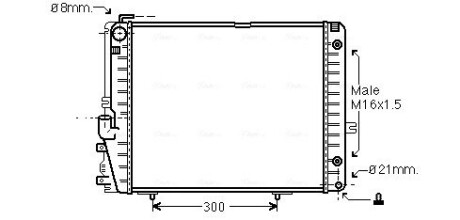 Радиатор, охлаждение двигателя AVA QUALITY COOLING MSA2072