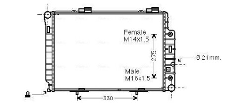 Радіатор, охолодження двигуна AVA QUALITY COOLING MSA2174