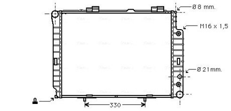 Радиатор охлаждения двигателя MB E-class (W210) 2,0i 2,3i 2,4i 2,6i 2,8i 3,2i 5A AVA QUALITY COOLING MSA2214