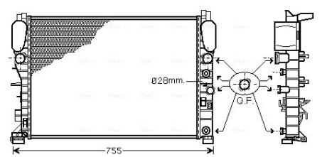 Радіатор, Система охолодження двигуна AVA QUALITY COOLING MSA2342