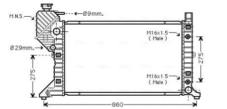 Радиатор, охлаждение двигателя AVA QUALITY COOLING MSA2343