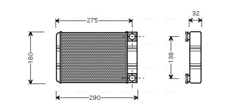 Теплообмінник, опалення салону AVA QUALITY COOLING MSA6312