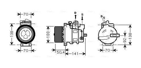 Компресор кондиціонера mercedes-benz gl,ml-series (2005) (ava) AVA QUALITY COOLING MSAK431