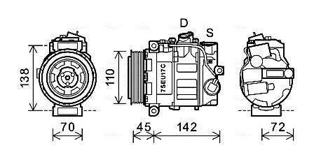 Компресор c180 2.0 i * (w203) 00-02 (ava) AVA QUALITY COOLING MSAK615