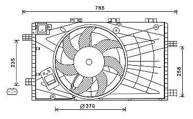 Вентилятор радиатора opel insignia a, saab 9-5 1.6 07.08-03.17 AVA QUALITY COOLING OL7621