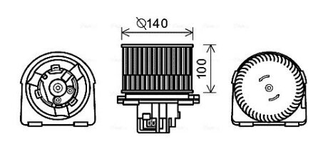 Вентилятор обогревателя салона Opel Vectra (95-03) AVA AVA QUALITY COOLING OL8617