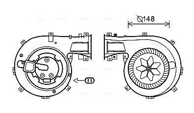 Вентилятор отопителя салона Opel Vectra C 02> climat AVA AVA QUALITY COOLING OL8618 (фото 1)