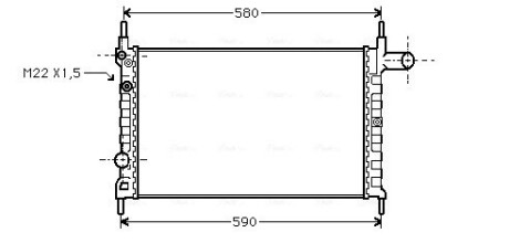 Радиатор охлаждения kad e/comb a 13/14/16 90- (ava) AVA QUALITY COOLING OLA2150 (фото 1)