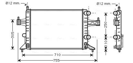 Радіатор охолодження opel (ava) AVA QUALITY COOLING OLA2303