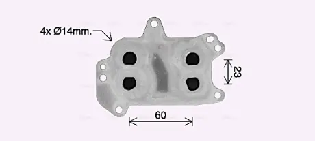 Радиатор масляный Citroen Jumpy (16-), DS4 (10-), DS5 (12-)-Peugeot 2008 (13-), AVA QUALITY COOLING PE3424