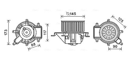 Вентилятор отопителя салона Peugeot 3008 5008 Citroen DS5 AVA AVA QUALITY COOLING PE8390