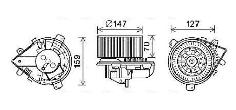 Вентилятор отопителя салона Peugeot Expert (96-06), Citroen Jumpy (96-06), Fiat AVA QUALITY COOLING PE8395