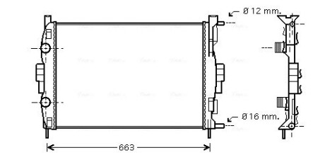 Радіатор, охолодження двигуна AVA QUALITY COOLING RT2307