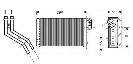 Теплообменник, отопление салона AVA QUALITY COOLING RT6227