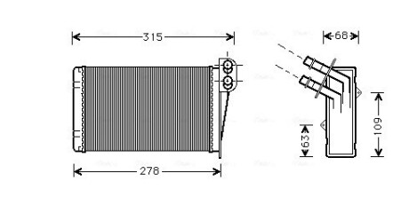 Теплообмінник, опалення салону AVA QUALITY COOLING RT6228