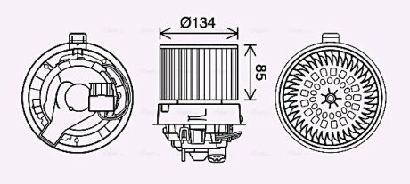 Вентилятор обігрівача салону Renault Logan (12-), Sandero (12-) AVA AVA QUALITY COOLING RT8635