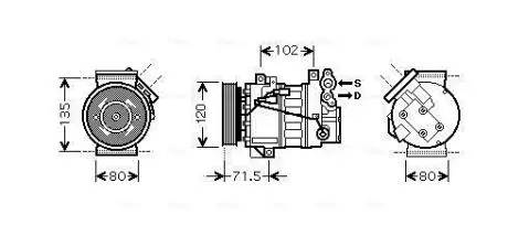 Компрессор кондиционера renault laguna (2008) AVA QUALITY COOLING RTAK393