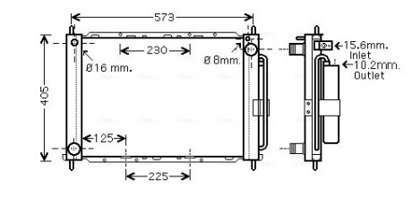 Радиатор охлаждения двигателя Renault Clio III (06-) Modus (05-) 1,2i 1,5d MT/AT AVA QUALITY COOLING RTM405