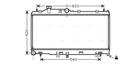 Радіатор охолодження двигуна legacy4/outb 20/25 mt 03- (ava) AVA QUALITY COOLING SU2065 (фото 1)