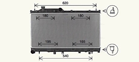 Радіатор, Система охолодження двигуна AVA QUALITY COOLING SU2116 (фото 1)