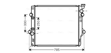 Радіатор, охолодження двигуна AVA QUALITY COOLING TO2367