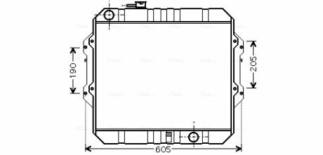 Радиатор охлаждения двигателя Toyota Hilux (01-05) 2,5d MT AVA AVA QUALITY COOLING TO2371