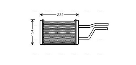 Радіатор обігрівача салону Toyota Hiace IV 98>05, Hiace V 05>19 AVA AVA QUALITY COOLING TO6326