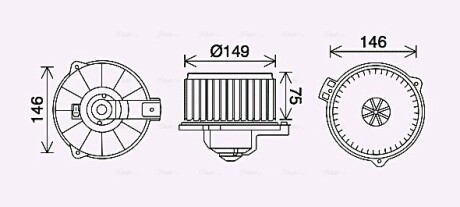 Вентилятор отопителя салона Toyota Corolla (00-) 1.3i 1.4i 1.6i 1.8i AV AVA QUALITY COOLING TO8735