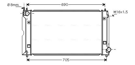 Радіатор, Система охолодження двигуна AVA QUALITY COOLING TOA2386