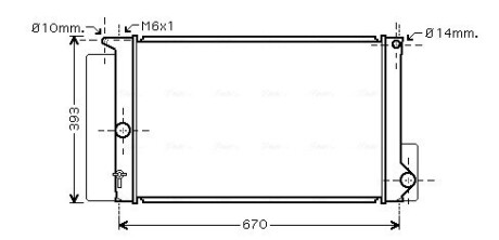 Радіатор охолодження двигуна ava AVA QUALITY COOLING TOA2397