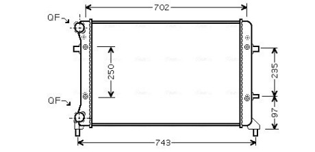 Радиатор охлаждения двигателя golf5/touran/a3 14/16 03- vw2204 (ava) AVA QUALITY COOLING VN2204