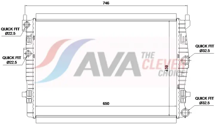 Радиатор, система охлаждения двигателя AVA QUALITY COOLING VN2461 (фото 1)